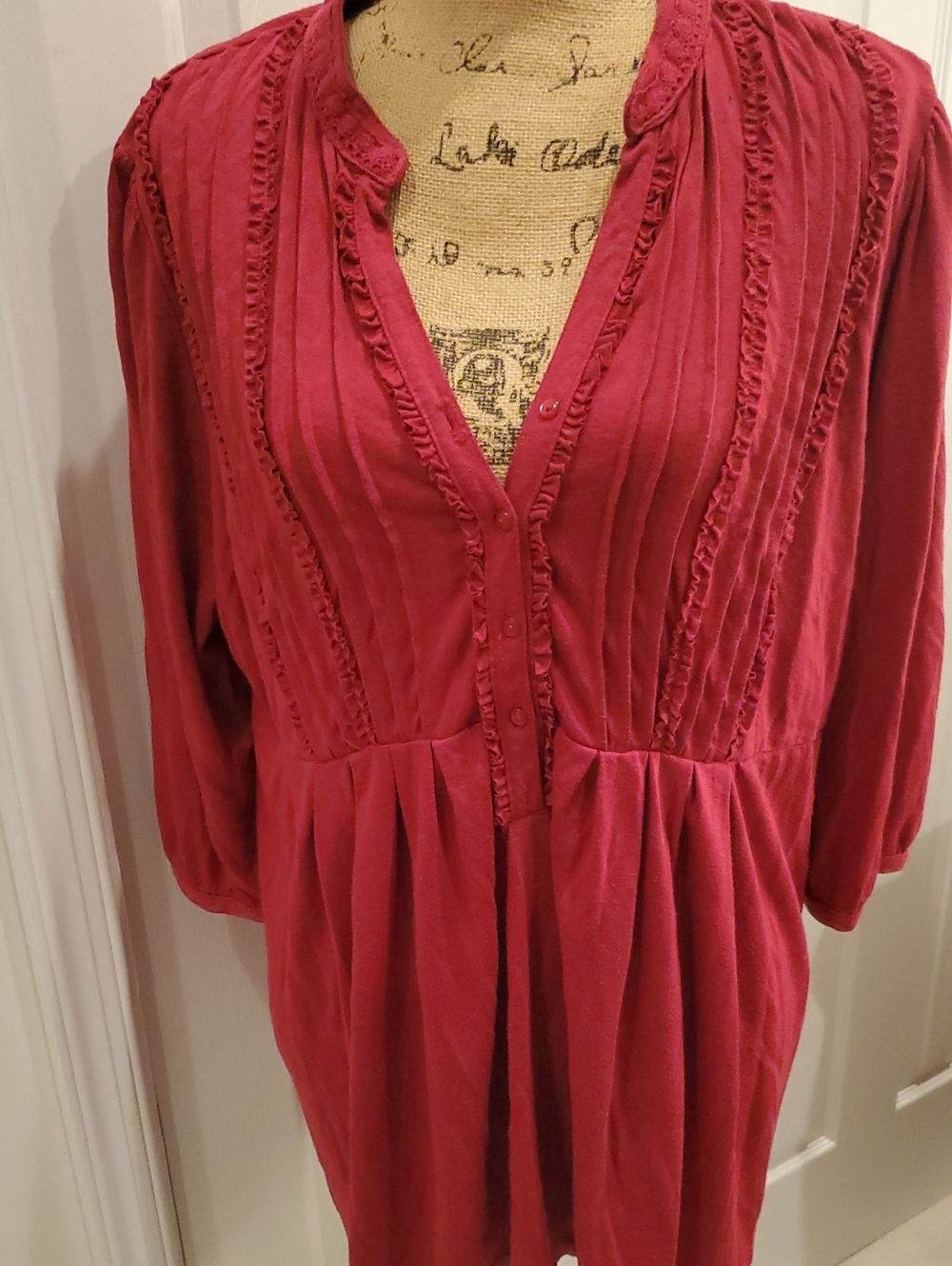 Just My Size Embellished Blouse in Pink Size 2X